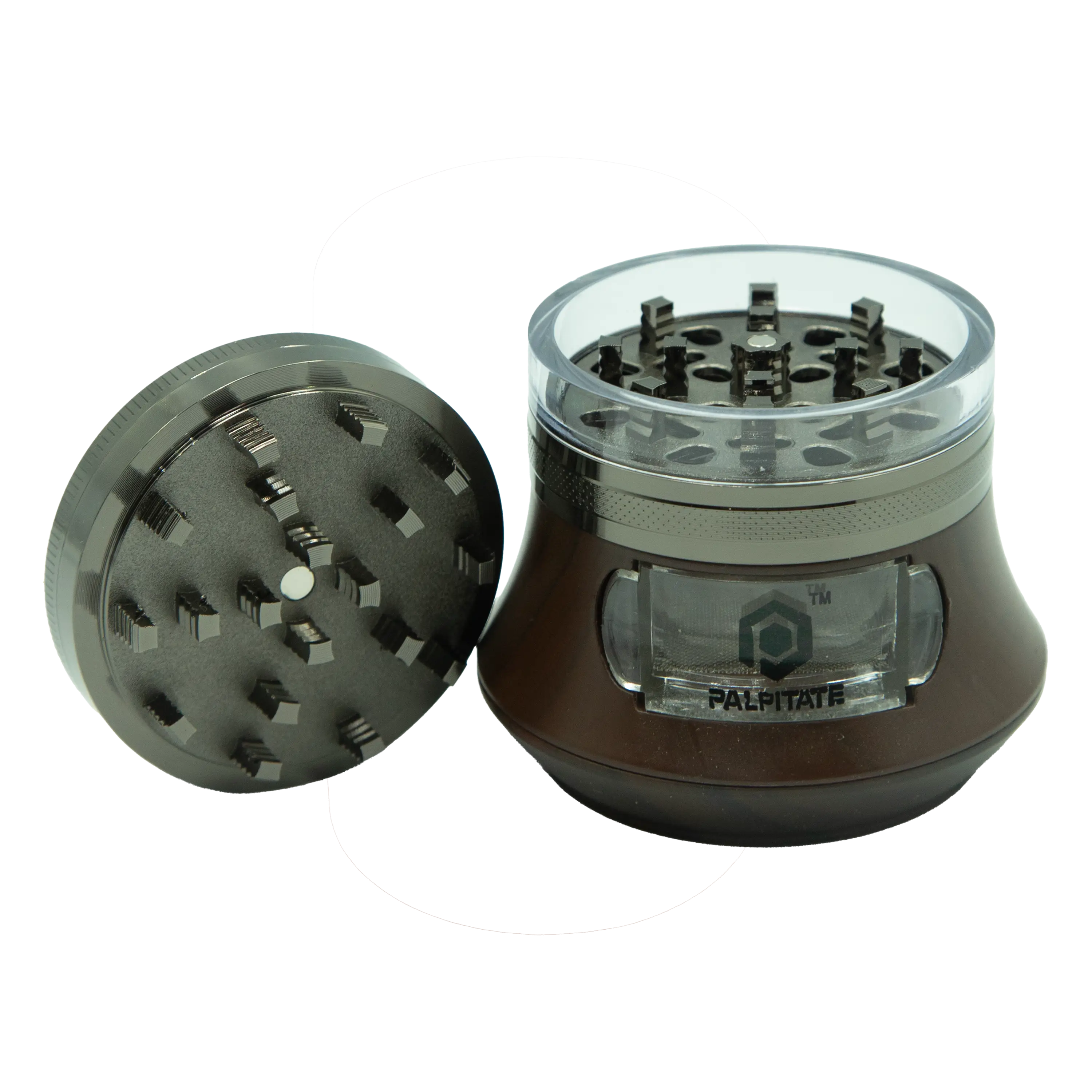 tobacco grinder 4-Part Metal Herb in Petrol Colour, Gold, Black, Green and Pink Unique shape of the blade allows grinding in all 360 directions Palpitate Grinder Pro Premium Smoking