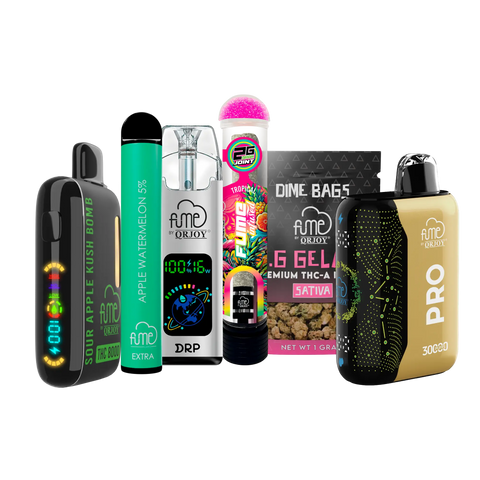 Black and gold fume qrijoy pro vape device with glowing constellation design in all products collection
