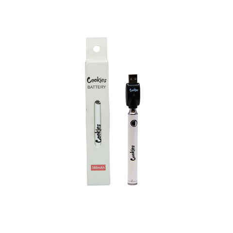 Cookies 510 Vape Battery 380mAh Twist Voltage White Cookies 510 Vape Battery 380mAh Twist Voltage White