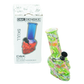 Colorful cartoon-themed glass hookah with green and pink design featuring animated characters d&k skull glass bong portal madness edition