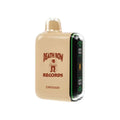 Beige death row records dr15000 vape pen with clear glass top and black digital display panel in death row 15k design