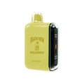 Death Row 15K lime green rectangular electronic vaporizer with transparent panel showing digital indicators and gold logo