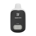 Black and white death row 5000 puffs disposable vape pen with sleek rectangular design and led grid base illumination