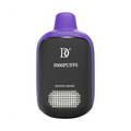 Purple and black death row disposable vape pen with 5000 puffs mango grape flavor labeling