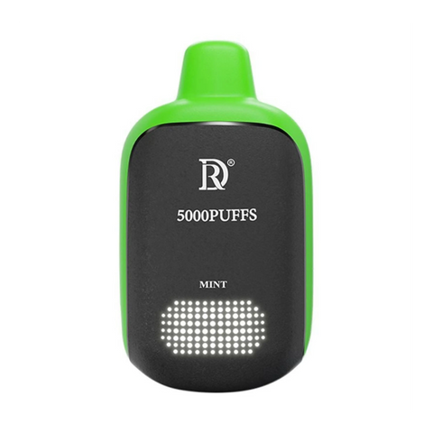 Death row 5000 puffs disposable vape pen in green and black with matte finish featuring 5000 puffs and mint flavor