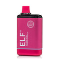 A vibrant pink metallic elf vpr 7000 ultra disposable vape pen with a black top and matching flavor label