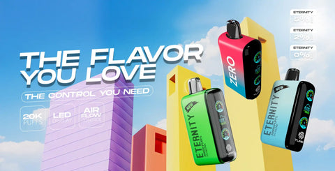 The eternity vaporizer in vibrant green with a sleek black body and silver accents.