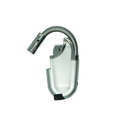 Silver metallic flexible torch lighter with gooseneck and textured grip for precise lighting tasks