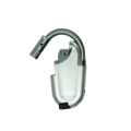 Flexible torch lighter with silver metallic body, textured grip, and flexible gooseneck for precise flame control