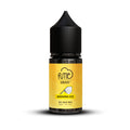 A yellow-labeled 30ml fume vape e-liquid bottle with black cap featuring banana ice salt nicotine 5% formula