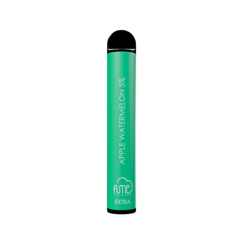 A sleek mint green fume extra disposable vape pen with black cap and base offering 1500 puffs
