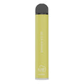A lime green fume extra disposable vape pen with a black cap and silver base featuring banana ice 5 percent flavor