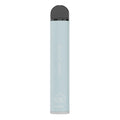 Light blue cylindrical vape pen with black cap featuring hawaii juice 5 percent silver text by fume extra 1500 puffs