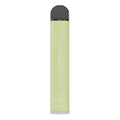 Light green cylindrical fume extra vape pen with black cap silver branding and 1500 puffs capacity