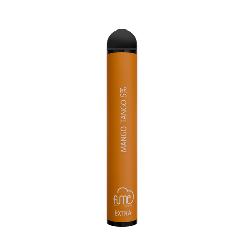 Orange mango tango 5 percent fume extra 1500 puffs disposable vape pen with black cap and base