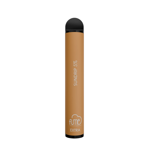 A sleek matte orange fume extra disposable vape pen with black cap and white branding offering 1500 puffs