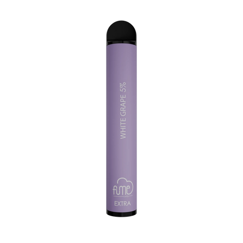 Purple fume extra disposable vape pen with white grape 5 percent flavoring and 1500 puffs capacity