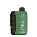 Green and black fume pro zero vape device by qrjoy with sleek rectangular design and glowing yellow dot patterns on side