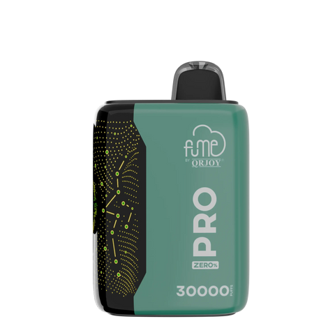 Teal and black fume pro zero vape device by qrjoy with a glowing green constellation pattern on the side