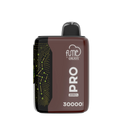 Brown and black qrjoy pro vape device fume pro zero with glowing green constellation pattern on side view