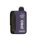 Purple and black fume pro zero vaporizer by qrjoy pro with glowing green constellation pattern on the side