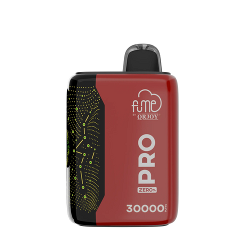 Fume pro zero vape device in red and black with glowing green constellation pattern on the side by qrjoy pro