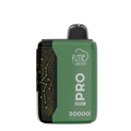 Green and black fume pro zero vape device by qrjoy with sleek rectangular design and glowing yellow dot patterns on side