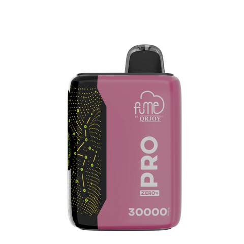 Pink and black qrjoy pro vape device fume pro zero with glowing green constellation pattern on the side