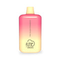 A vibrant pink to yellow gradient disposable vape pen with glossy plastic body and fume by qrjoy logo for 5000 puffs