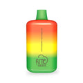 Vibrant rainbow-colored qrjoy fume disposable vape pen with green cap and gradient body for 5% nic 5000 puffs use