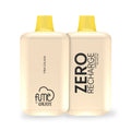 Cream-colored fume recharge zero 5000 puffs vape pods with yellow caps labeled pina colada flavor and 0% nicotine
