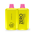 Vibrant yellow fume recharge zero 5000 puffs vape pens with pink caps and black flavor and puff count text