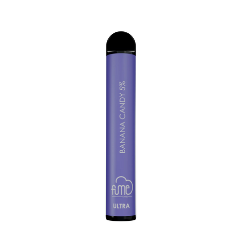 Purple fume ultra disposable vape pen in banana candy 5 percent flavor with 2500 puffs capacity