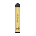 Fume ultra 2500 puffs gold disposable vape pen with black cap and fresh vanilla 5 percent flavor text