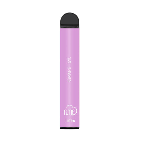 A sleek lavender fume ultra disposable vape pen with black cap and grape 5 percent for 2500 puffs