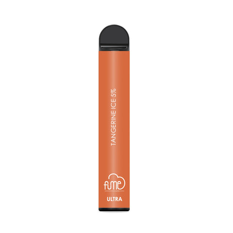 Orange fume ultra disposable vape pen with black cap white branding 2500 puffs for convenient vaping