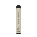 Cream-colored fume ultra 2500 puffs disposable vape pen with black cap and tropical cream 5 percent flavor text
