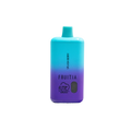 A sleek fume x fruitia 8000 puffs disposable vape pen with a turquoise to purple ombre finish and teal cap