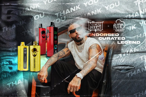 Gold and red vape pens with black-and-white portrait designs