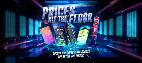 A vibrant array of colorful vape pens and cartridges, each with distinct branding and designs.