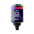 Wiwi fares shisha tower featuring a sleek transparent glass tank with a purple and orange gradient band and logo