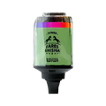 Green fares shisha wiii tobacco cartridge with clear top black base and rainbow-colored band for smoking use