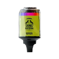 A vibrant yellow and rainbow-colored fares shisha tobacco container with black base and horse silhouettes for Wiwi Fares Shisha Tower