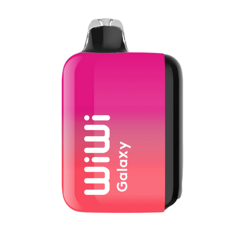 A vibrant pink and red gradient wiwi galaxy 18k vape device with a sleek rectangular body and black accents