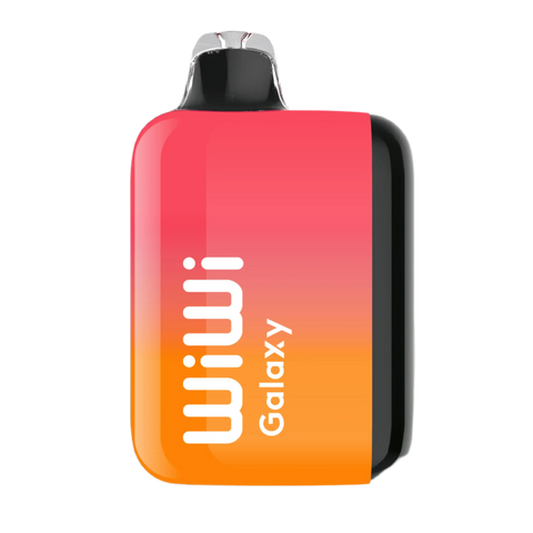 A vibrant gradient red to orange wiwi galaxy 18k vape device with sleek glossy finish and black accents