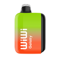 Wiwi Galaxy 18K vape pen with vibrant green-to-orange gradient, sleek glossy finish, and black accents