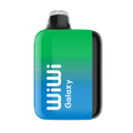 A sleek gradient green to blue wiwi galaxy 18k vape pen with glossy finish and black accents